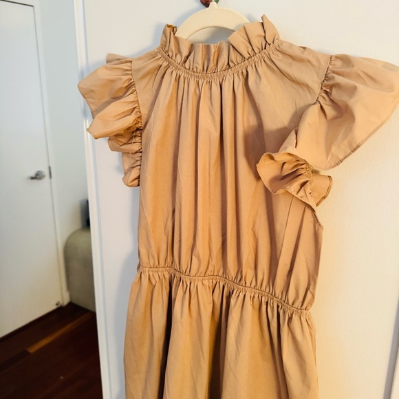 LOVE ADY camel ruffle dress - Picture 3 of 3